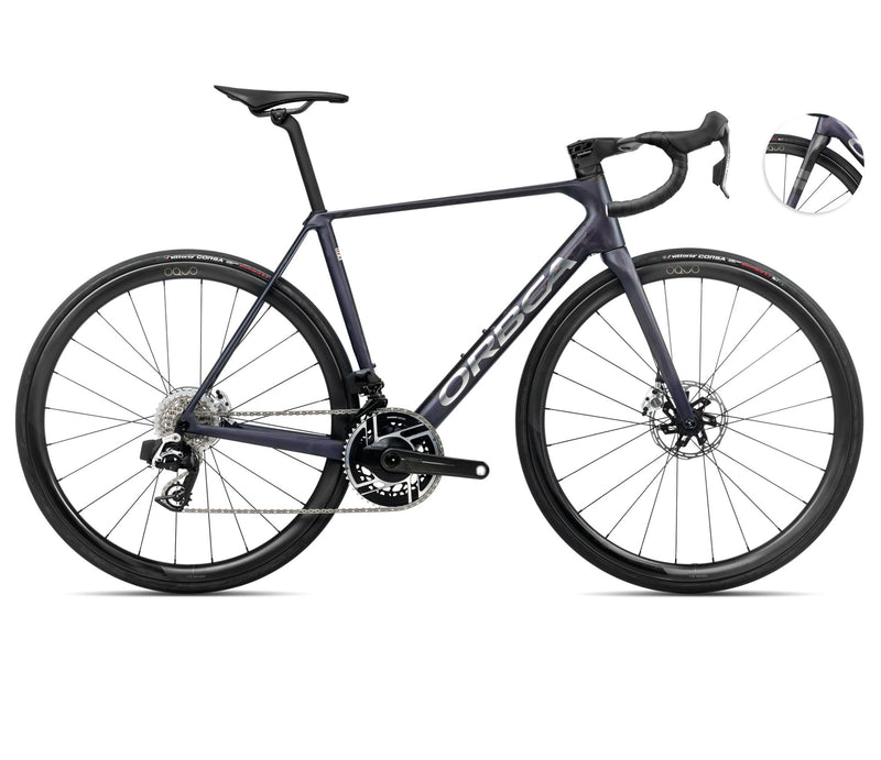 2025 Orbea ORCA M11eLTD PWR Racing ROAD BIKE - 49cm, Tanzanite (Matte) - Carbon Raw (Matte)