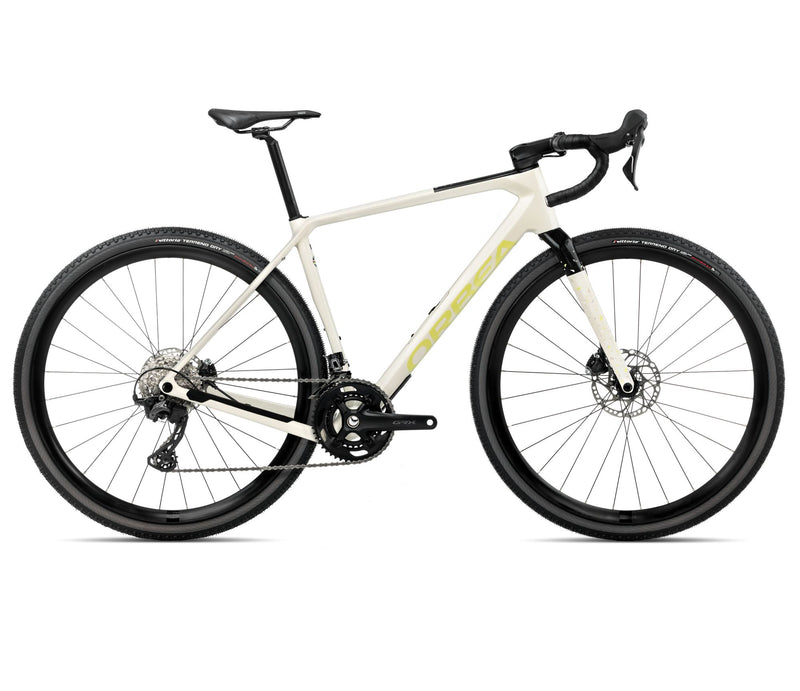 2025 Orbea TERRA M30TEAM Gravel ROAD BIKE - Large, Ivory White - Spicy Lime (Gloss)