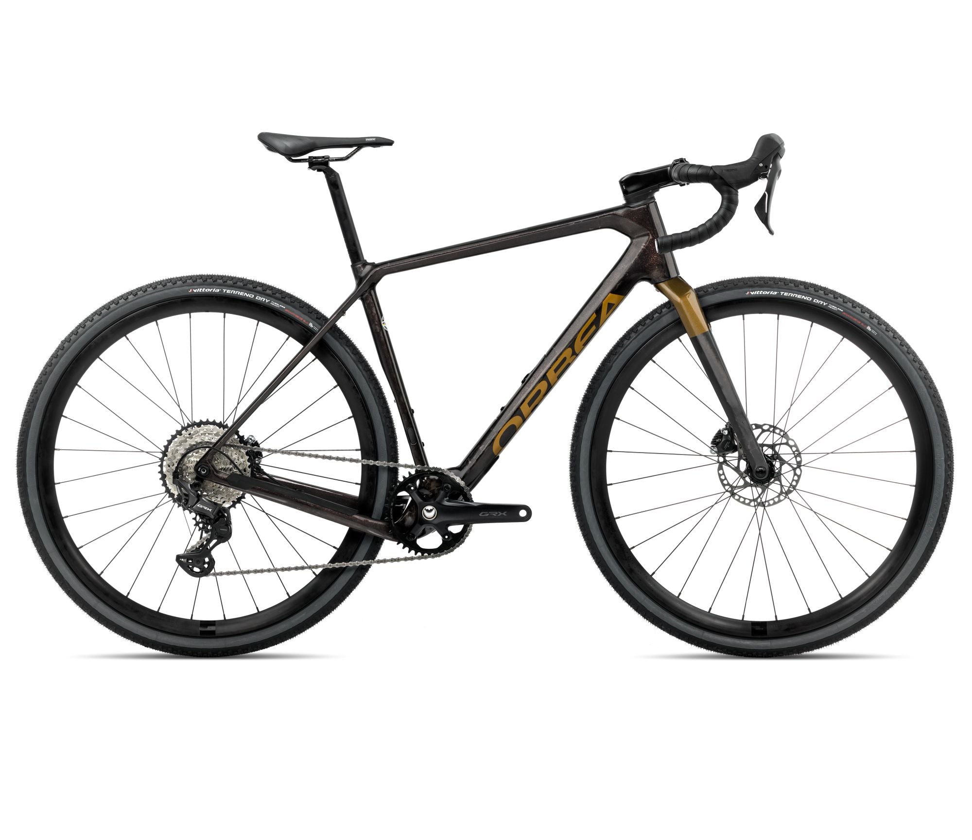 2025 Orbea TERRA M30TEAM 1X Gravel ROAD BIKE - X-Small, Cosmic Carbon View-Metallic Olive Green (Gloss)