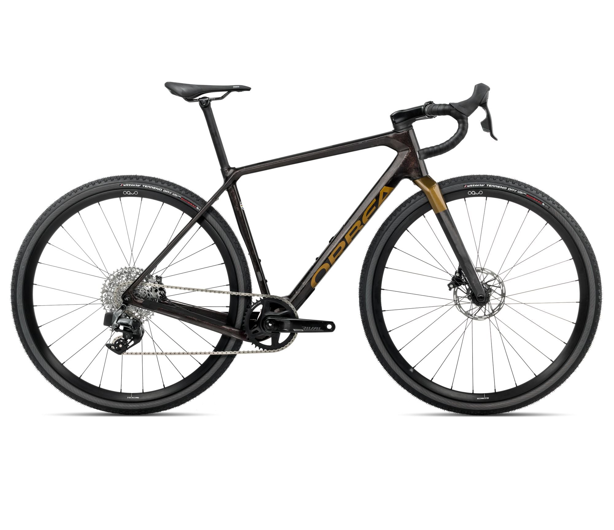 2025 Orbea TERRA M31eTEAM 1X Gravel ROAD BIKE - Large, Cosmic Carbon View-Metallic Olive Green (Gloss)