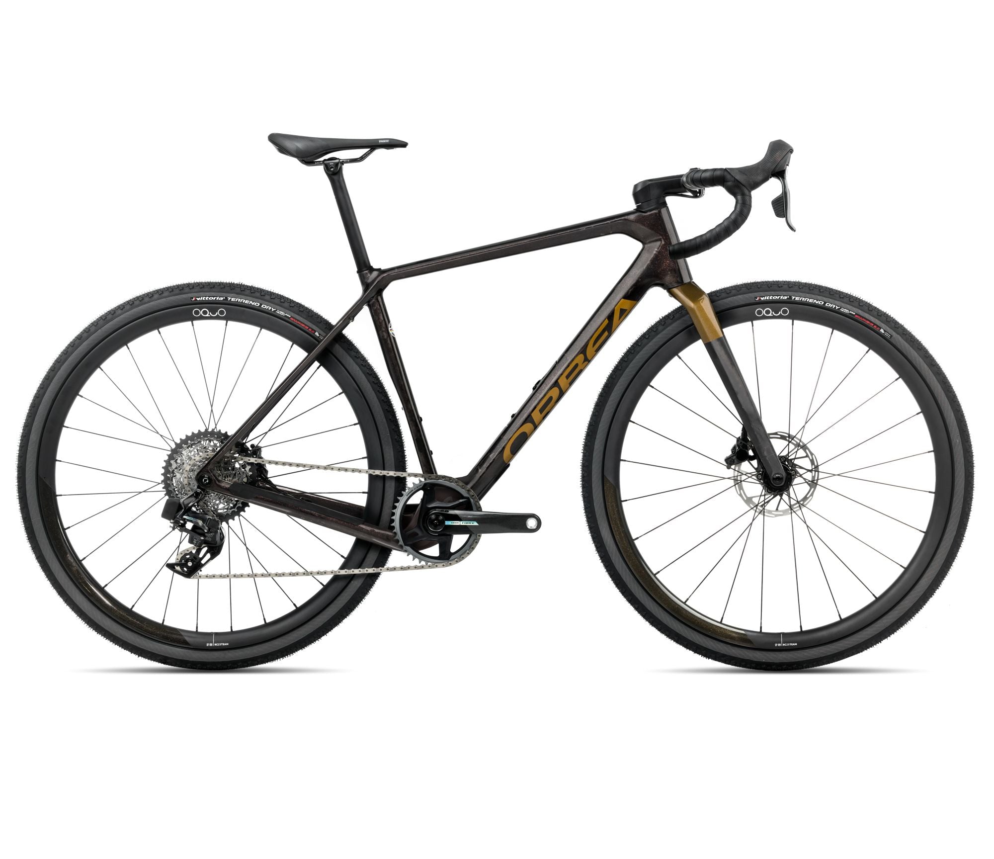 2025 Orbea TERRA M21eTEAM 1X Gravel ROAD BIKE - X-Small, Cosmic Carbon View-Metallic Olive Green (Gloss)