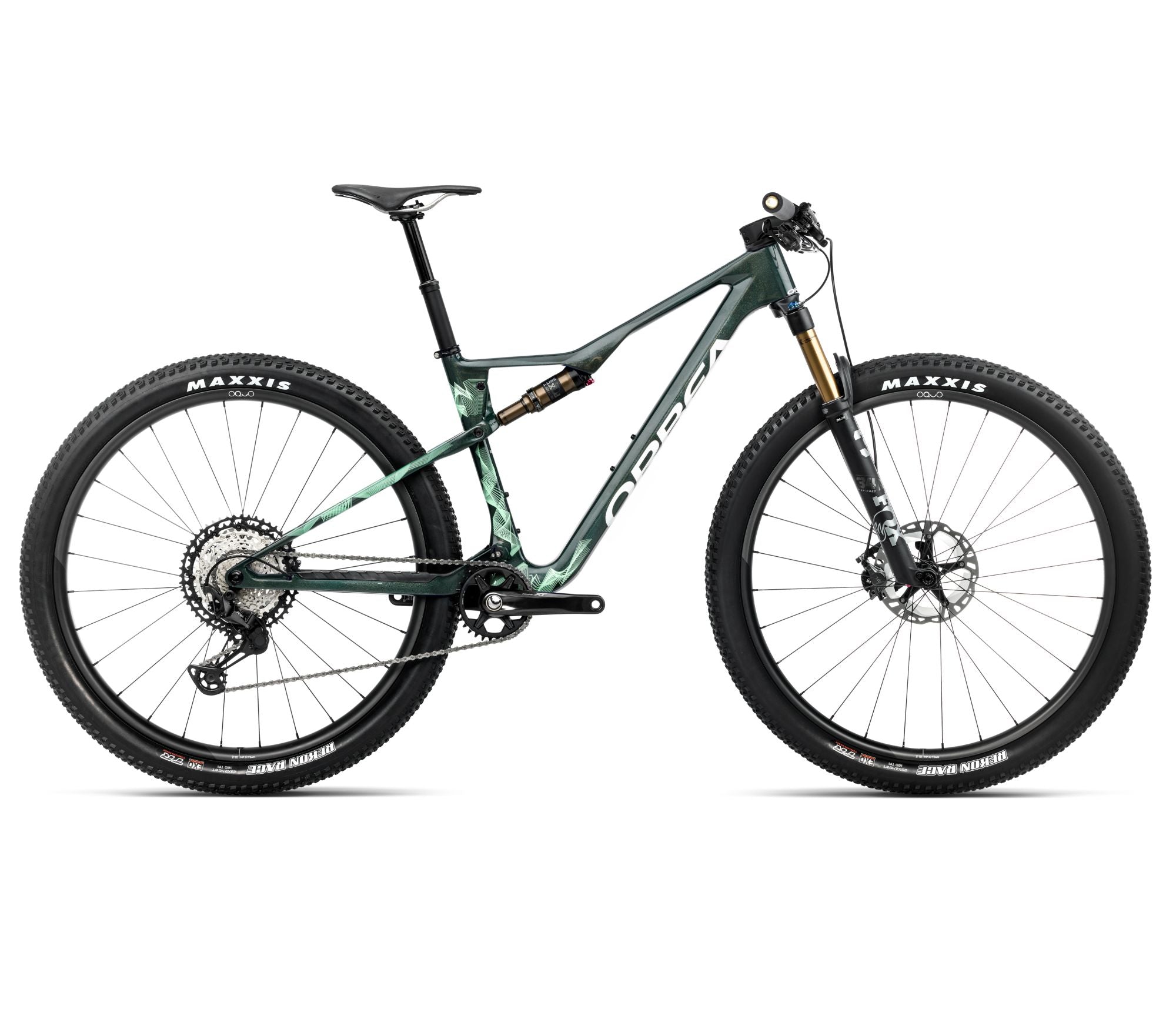 2025 Orbea OIZ M-PRO XC MTB BIKE - Small, Oft Forest Green-Green Mint (Gloss)