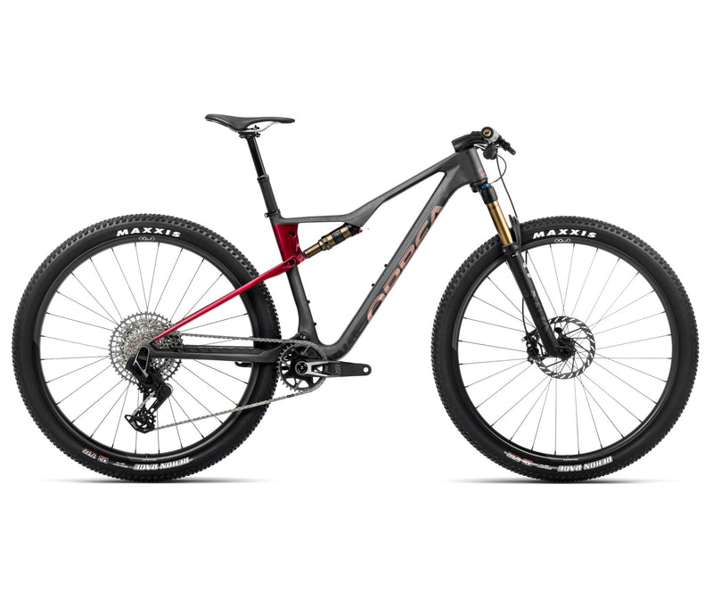 2025 Orbea OIZ M-TEAM AXS XC MTB BIKE - Small, Diamond Carbon View (Matte) - Cherry Red (Gloss)