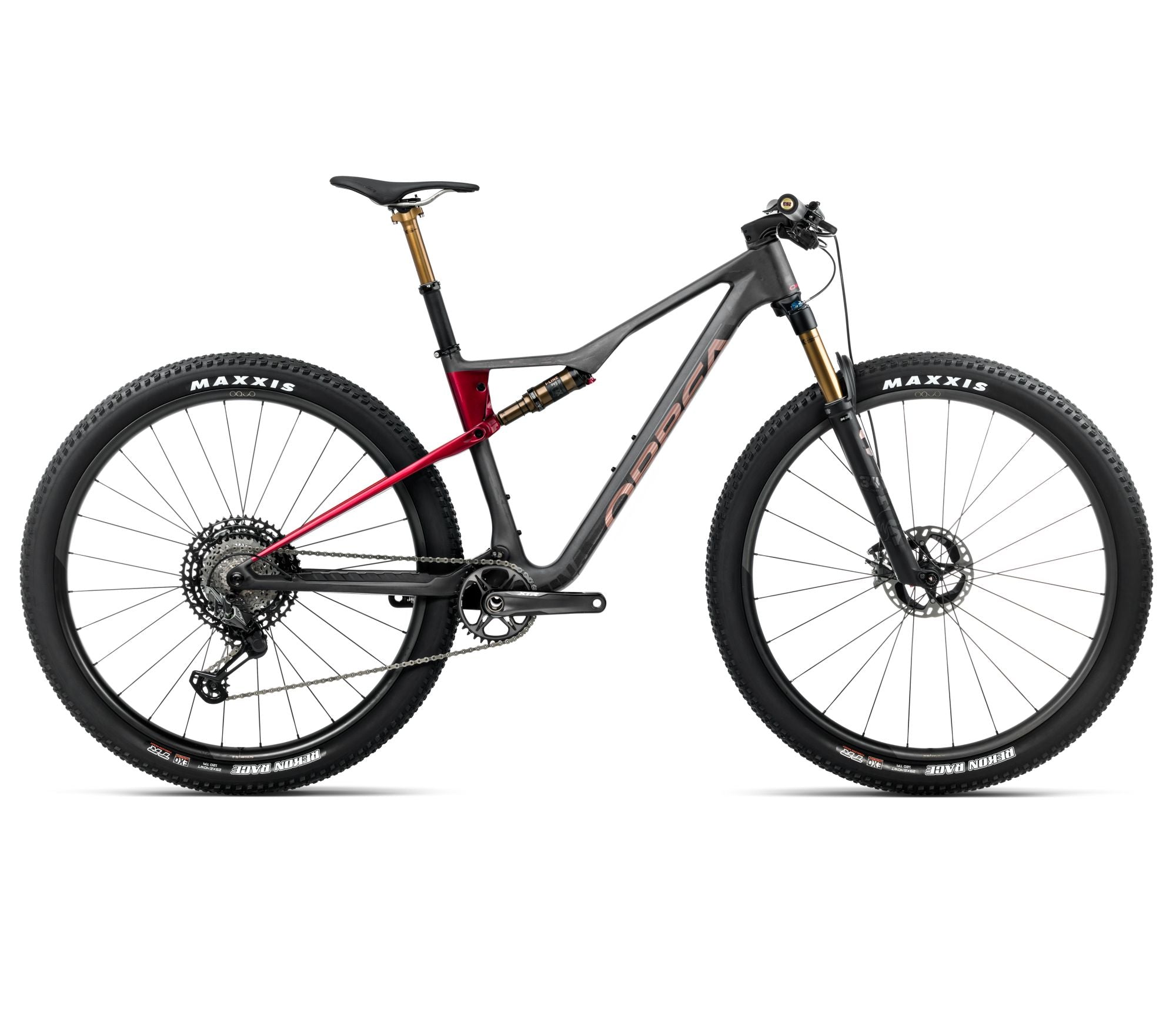 2025 Orbea OIZ M-TEAM FACTORY XC MTB BIKE - Large, Diamond Carbon View (Matte) - Cherry Red (Gloss)