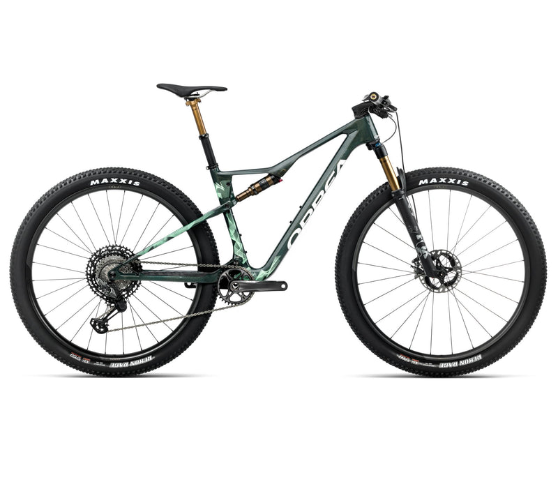 2025 Orbea OIZ M-TEAM FACTORY XC MTB BIKE - Large, Oft Forest Green-Green Mint (Gloss)