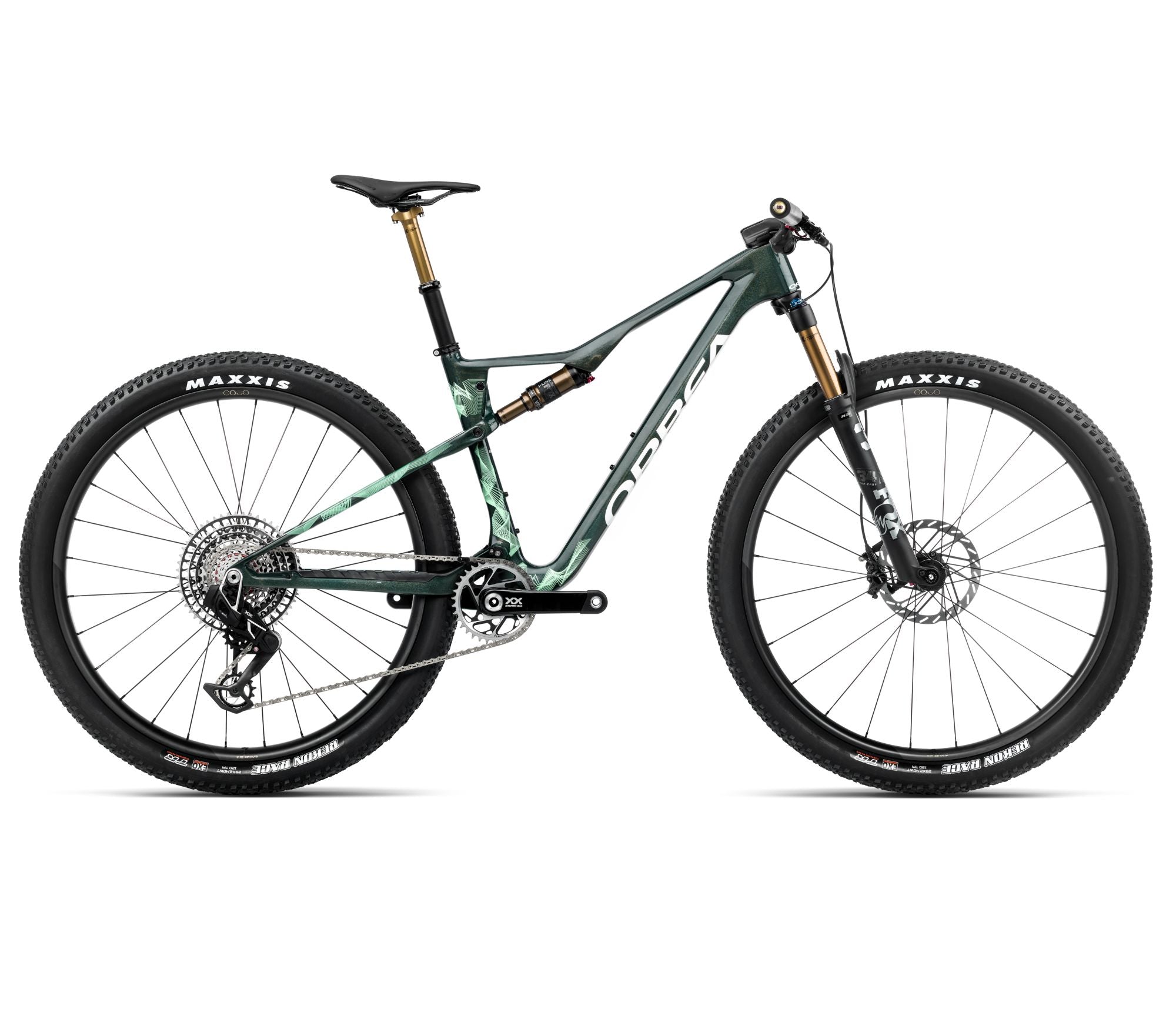 2025 Orbea OIZ M-LTD XC MTB BIKE - Large, Oft Forest Green-Green Mint (Gloss)