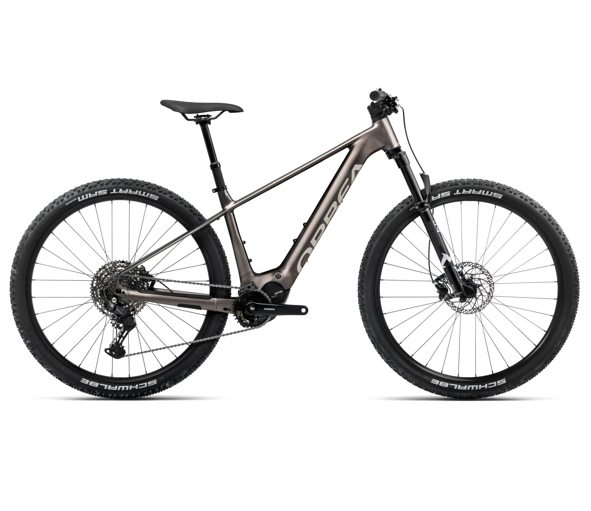 2025 Orbea URRUN 20 20mph Hardtail MTB E-BIKES - Small, Magnetic Bronze (Matte) - Silver (Gloss)