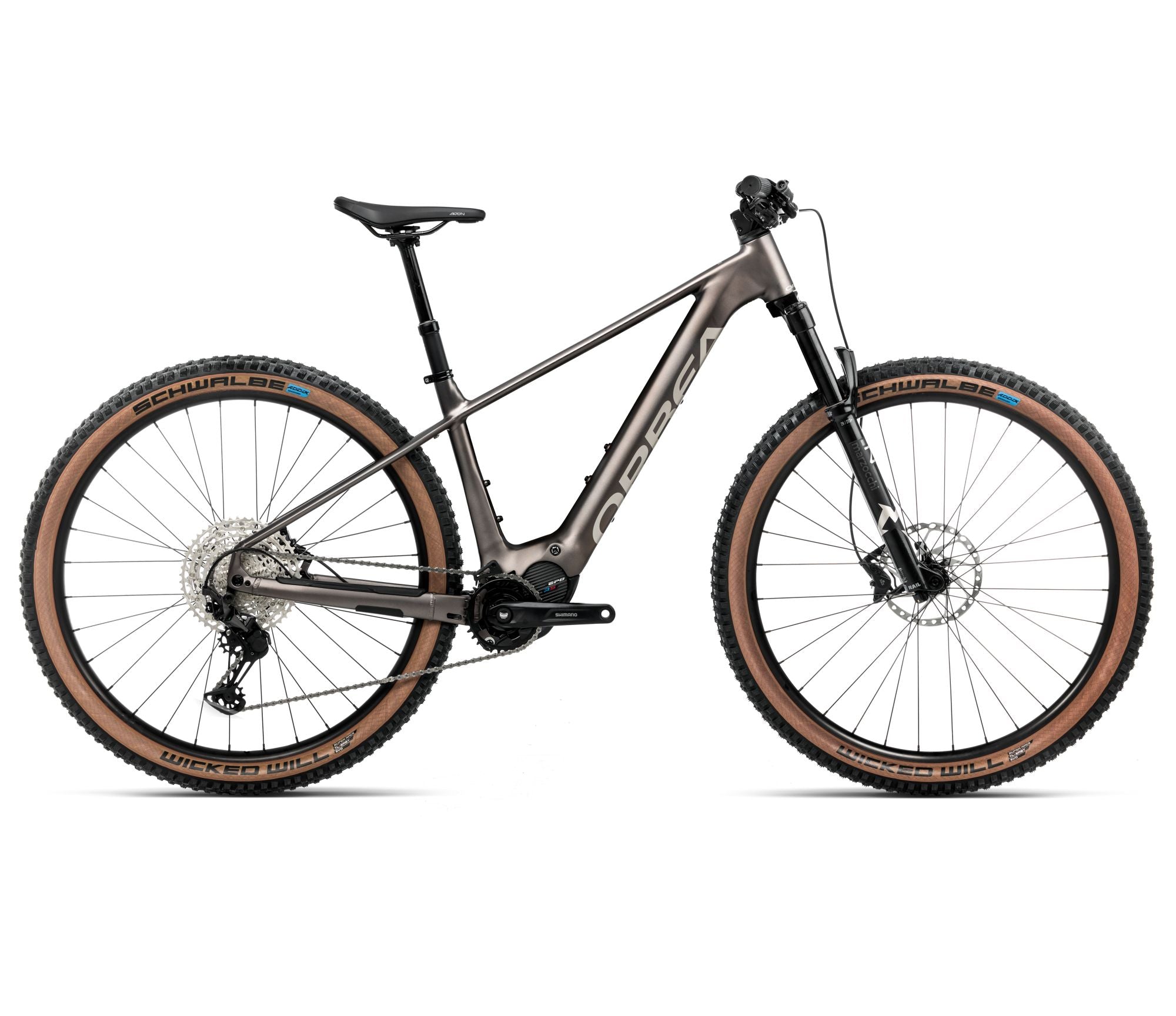 2025 Orbea URRUN 10 20mph Hardtail MTB E-BIKES - Large, Magnetic Bronze (Matte) - Silver (Gloss)