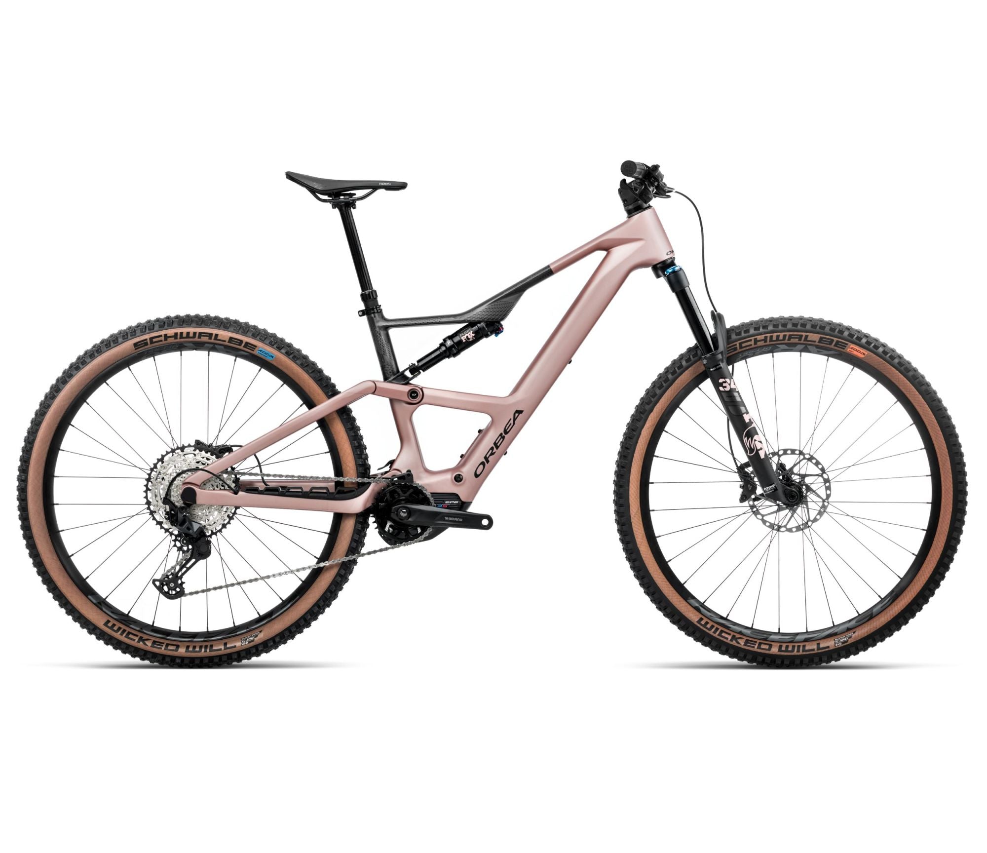 2025 Orbea RISE SL M20 420W 20mph Trail MTB E-BIKES - Large, Desert Rose - Carbon Raw (Matte)