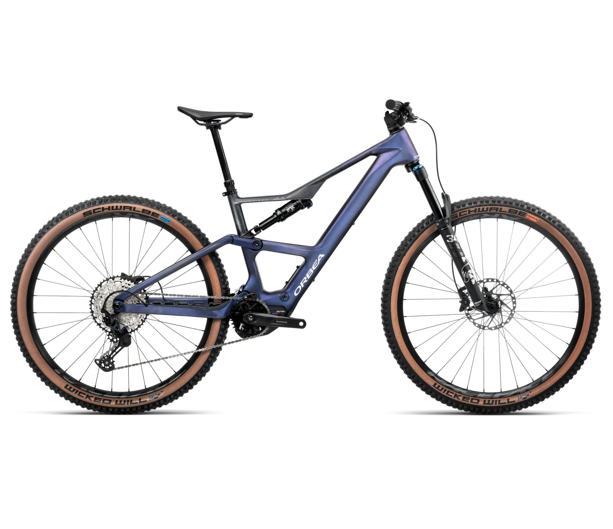 2025 Orbea RISE SL M20 420W 20mph Trail MTB E-BIKES - Large, Tanzanite Carbon View - Carbon Raw (Matte)