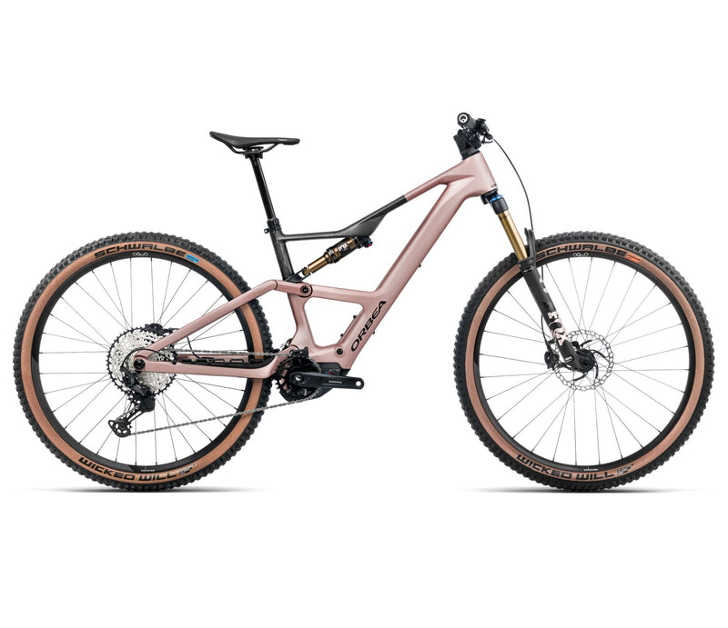 2025 Orbea RISE SL M10 630W 20mph Trail MTB E-BIKES - Large, Desert Rose - Carbon Raw (Matte)