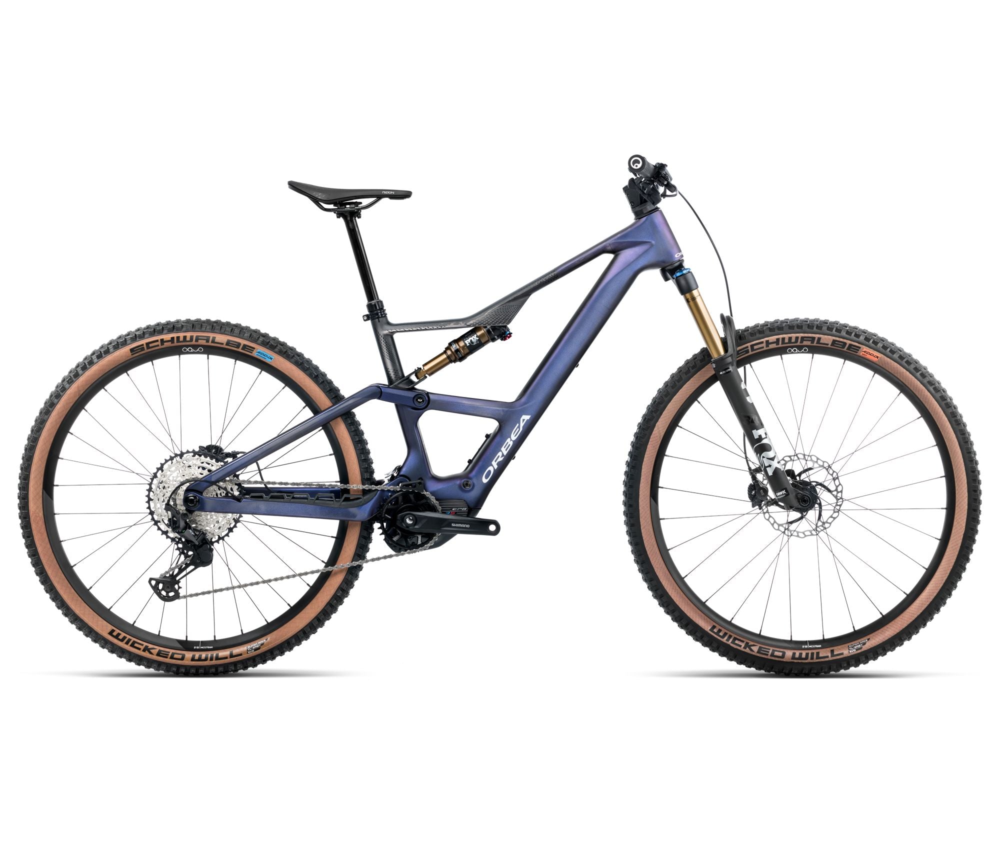 2025 Orbea RISE SL M10 630W 20mph Trail MTB E-BIKES - Large, Tanzanite Carbon View - Carbon Raw (Matte)