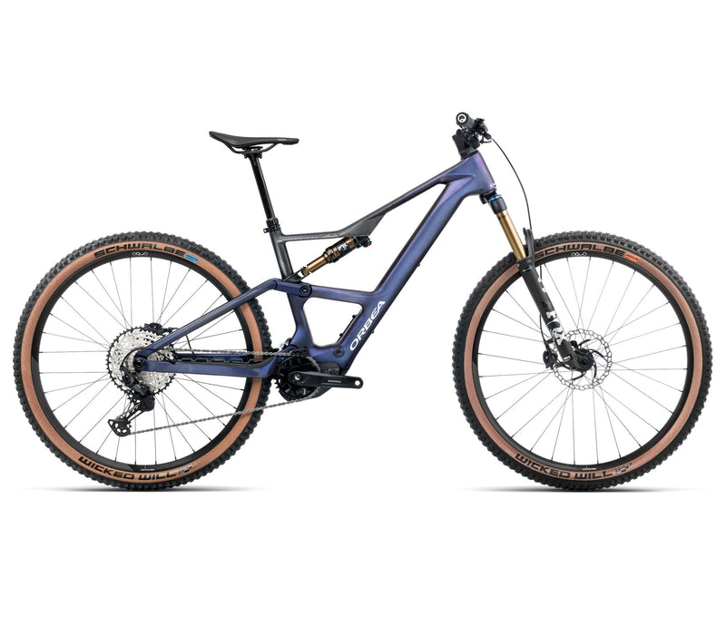 2025 Orbea RISE SL M10 420W 20mph Trail MTB E-BIKES - Medium, Tanzanite Carbon View - Carbon Raw (Matte)