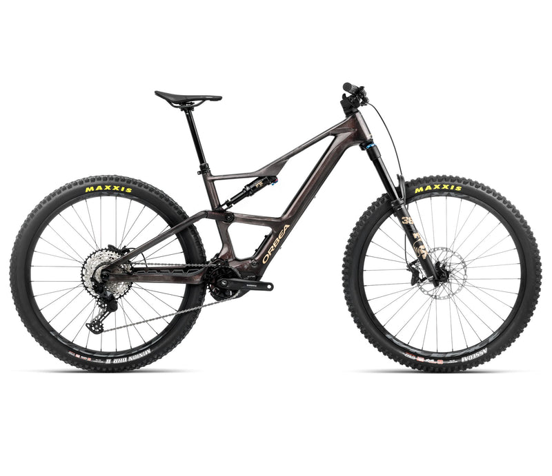 2025 Orbea RISE LT M20 420W 20mph Trail MTB E-BIKES - Large, Cosmic Carbon View - Golden Sand (Gloss)