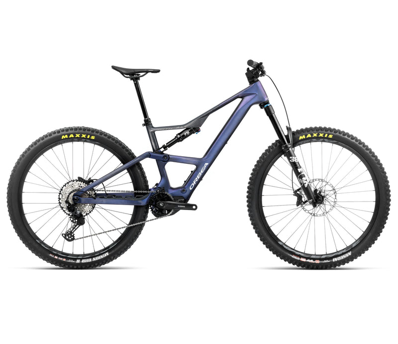 2025 Orbea RISE LT M20 420W 20mph Trail MTB E-BIKES - Large, Tanzanite Carbon View - Carbon Raw (Matte)