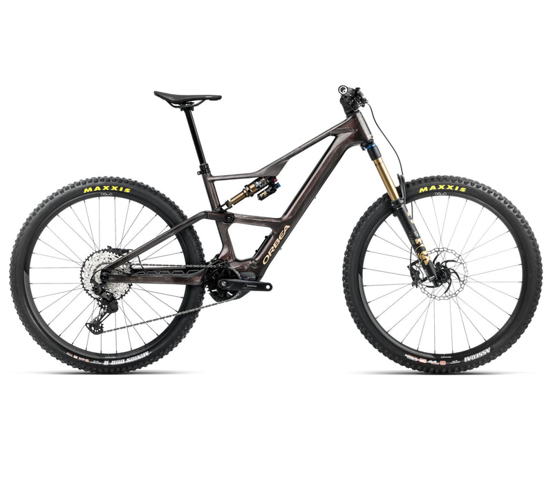 2025 Orbea RISE LT M10 420W 20mph Trail MTB E-BIKES - Large, Cosmic Carbon View - Golden Sand (Gloss)