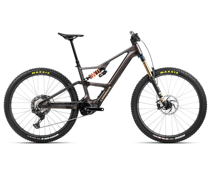 2025 Orbea RISE LT M-TEAM 420W 20mph Trail MTB E-BIKES - Large, Cosmic Carbon View - Golden Sand (Gloss)