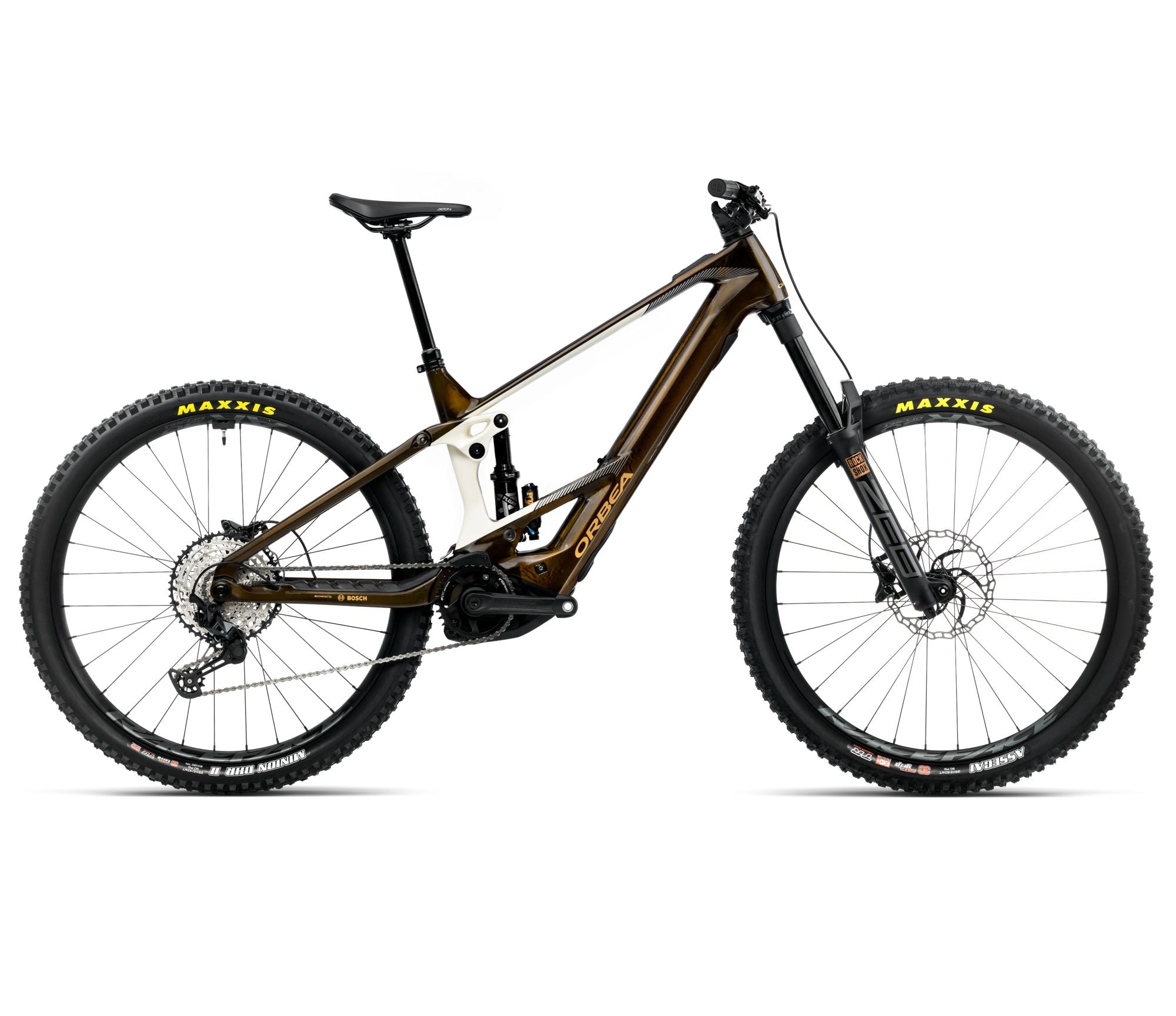 2025 Orbea WILD M20 20mph Enduro MTB E-BIKES - Large, Caramel Carbon View (Gloss) - Cream White (Matte)