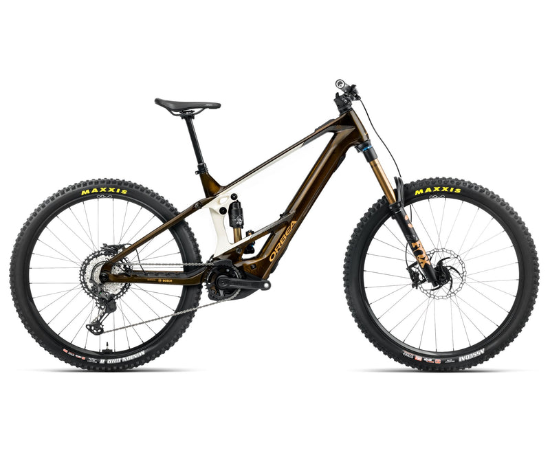 2025 Orbea WILD M-TEAM 20mph Enduro MTB E-BIKES - Large, Caramel Carbon View (Gloss) - Cream White (Matte)