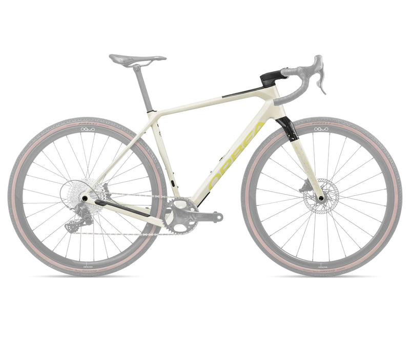 2025 Orbea TERRA OMR Gravel Road Frame - Large, Ivory White - Spicy Lime (Gloss)