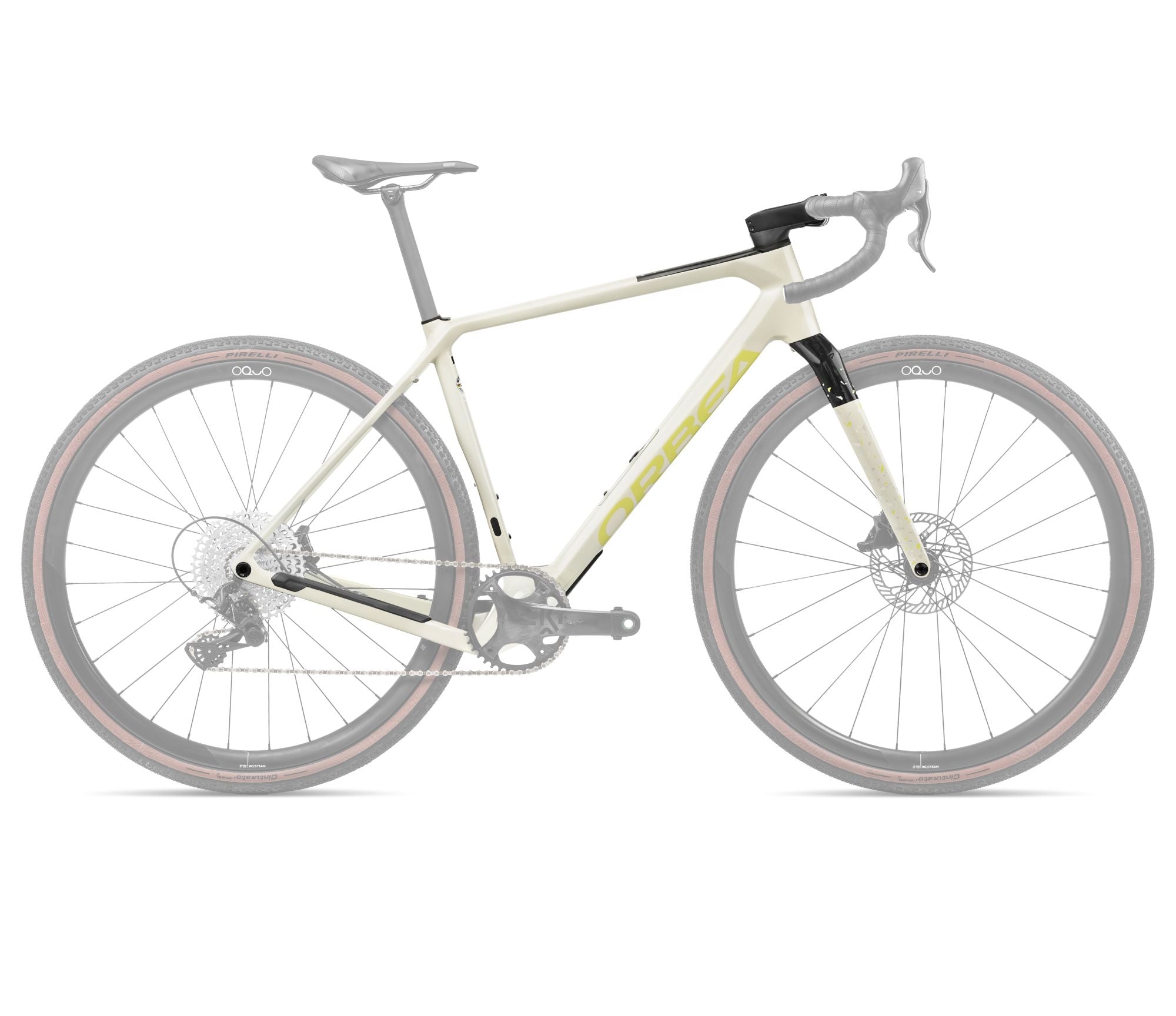 2025 Orbea TERRA OMR Gravel Road Frame - Medium, Ivory White - Spicy Lime (Gloss)