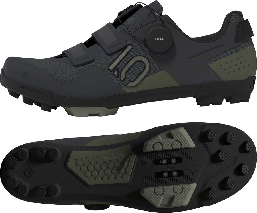 Five Ten Kestrel BOA Mountain Clipless Shoes - Mens Gray Six/Silver Pebble/Olive Strata 15