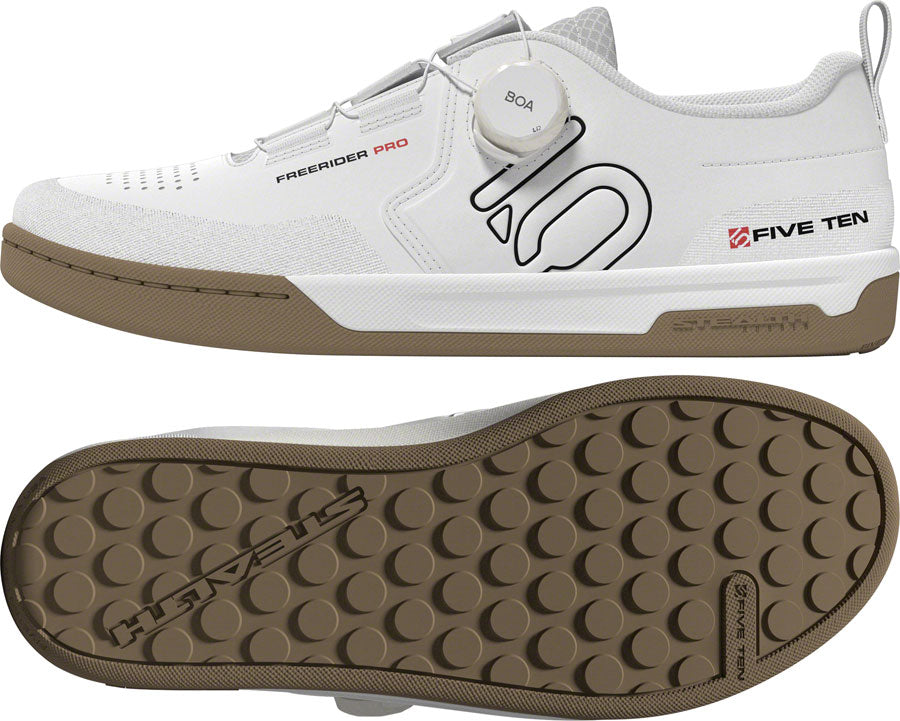 Five Ten Freerider Pro BOA Flat Shoes - Mens FTWR White/Core Black/Red 6