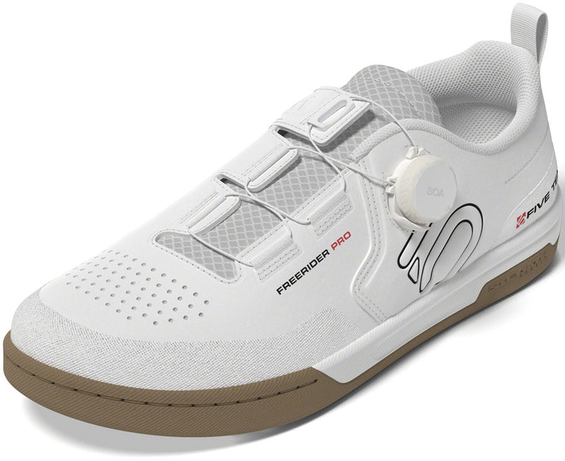 Five Ten Freerider Pro BOA Flat Shoes - Mens FTWR White/Core Black/Red 6