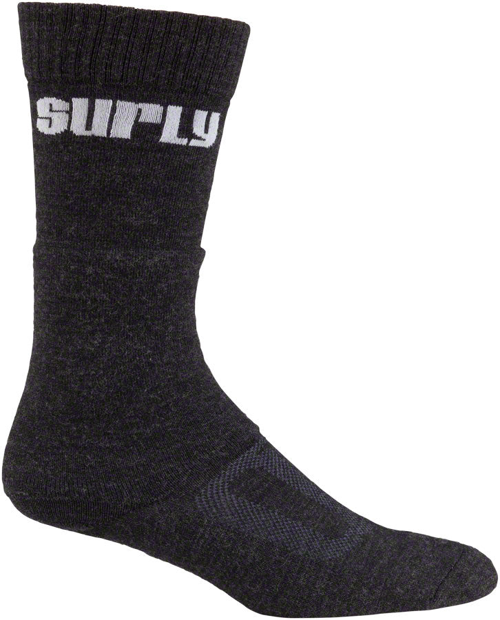 Surly Tall Logo Wool Socks - 8" Black Small