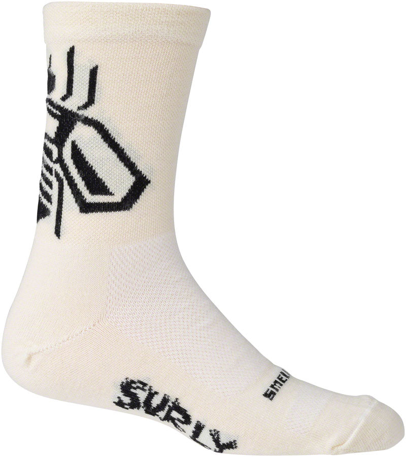 Surly Wingnut Wool Sock - 5" Natural/Black Medium