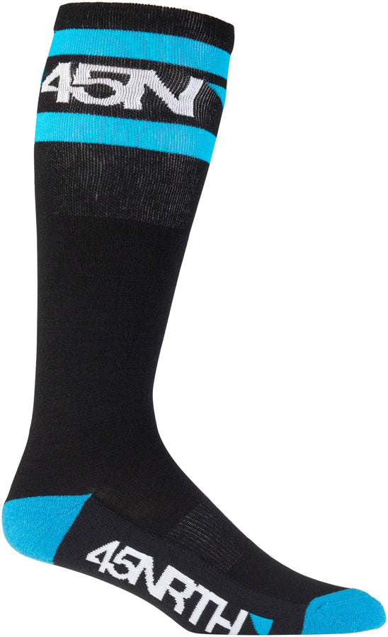 45N Midweight SuperSport Knee Sock - 11" Black/Blue Large