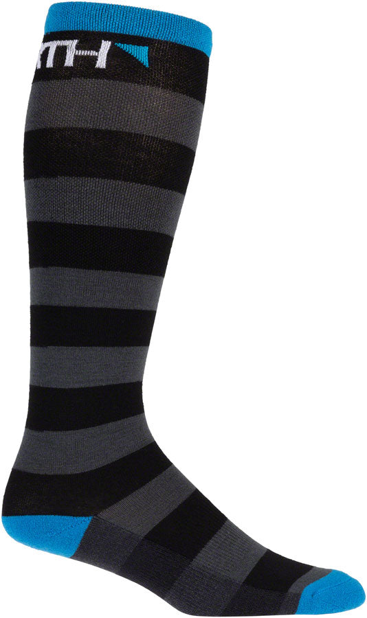 45NRTH Midweight Stripe Knee Wool Sock - Black Large