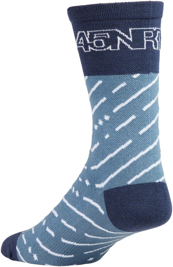 45NRTH Snow Band Lightweight Wool Sock - Light Blue/Blue Small