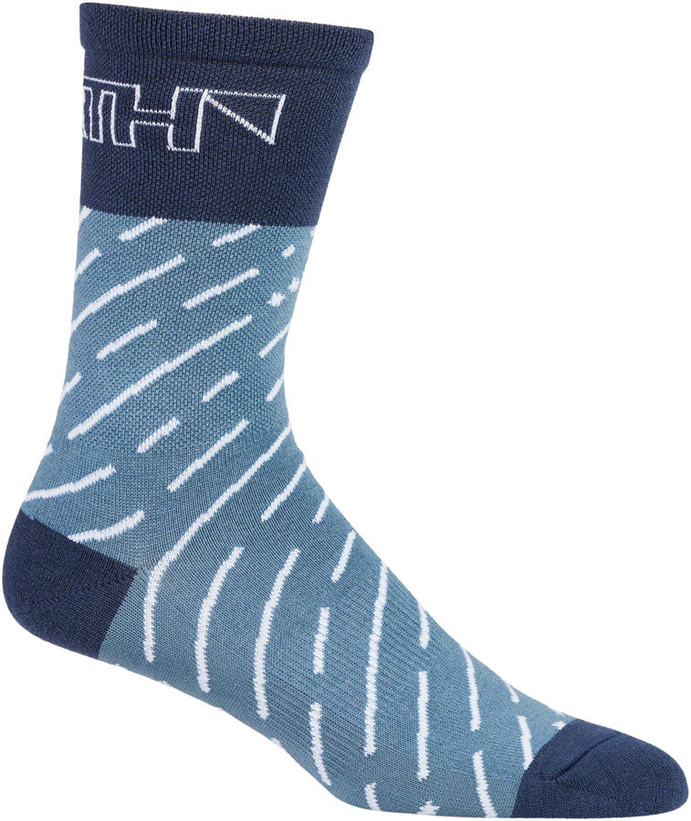 45NRTH Snow Band Lightweight Wool Sock - Light Blue/Blue Small