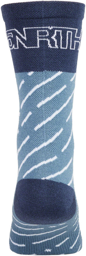 45NRTH Snow Band Lightweight Wool Sock - Light Blue/Blue Small