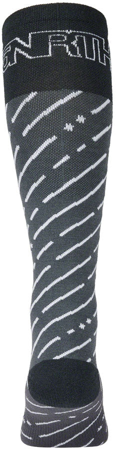 45NRTH Snow Band Midweight Knee High Wool Sock - Dark Gray/Dark Blue Large