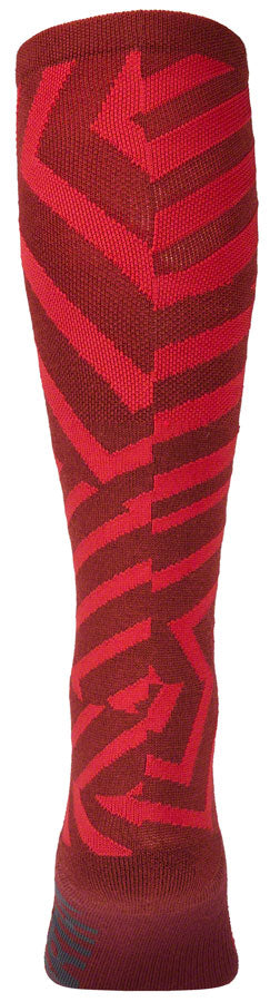 45NRTH Dazzle Midweight Knee High Wool Sock - Chili Pepper/Red Small