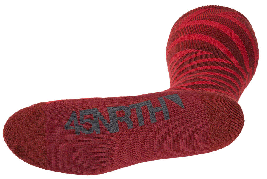 45NRTH Dazzle Midweight Knee High Wool Sock - Chili Pepper/Red Medium