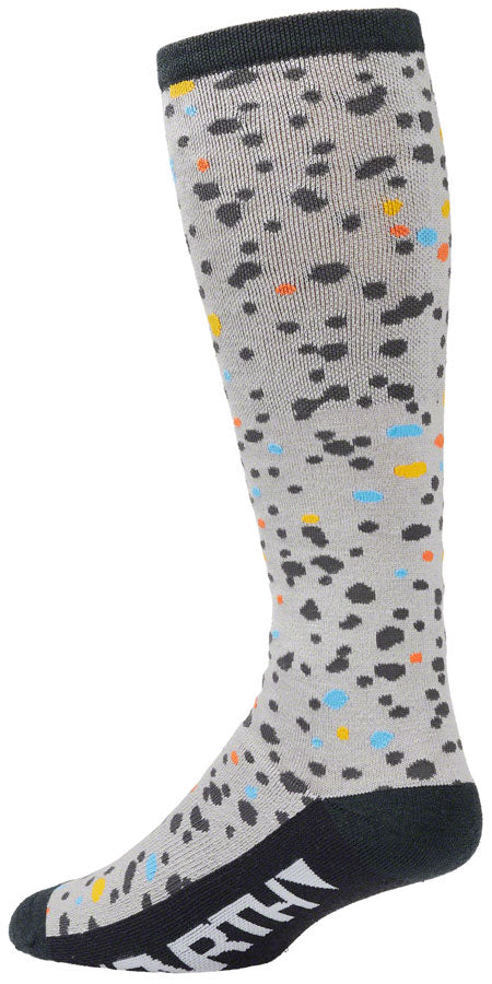 45NRTH Speck Heavyweight Knee High Wool Sock - Gray/Dark Blue Small