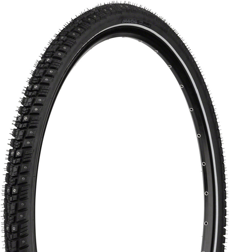 45NRTH Gravdal Tire - 700 x 45 Tubeless Folding BLK 60 TPI 240 Concave Carbide Aluminum Studs