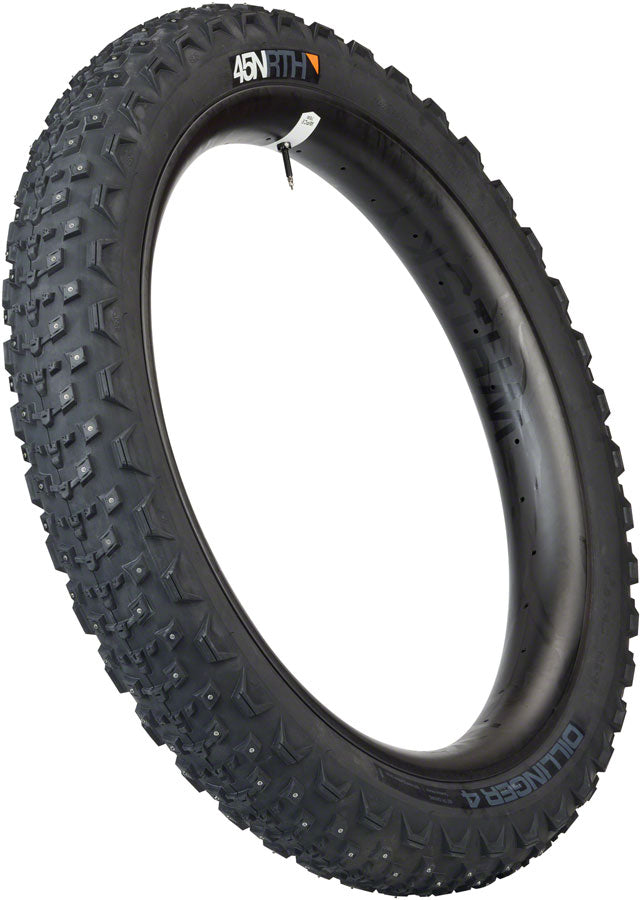 45NRTH Dillinger 4 Tire - 27.5 x 4.0 Tubeless Folding BLK 60 TPI 168 Carbide Steel Studs