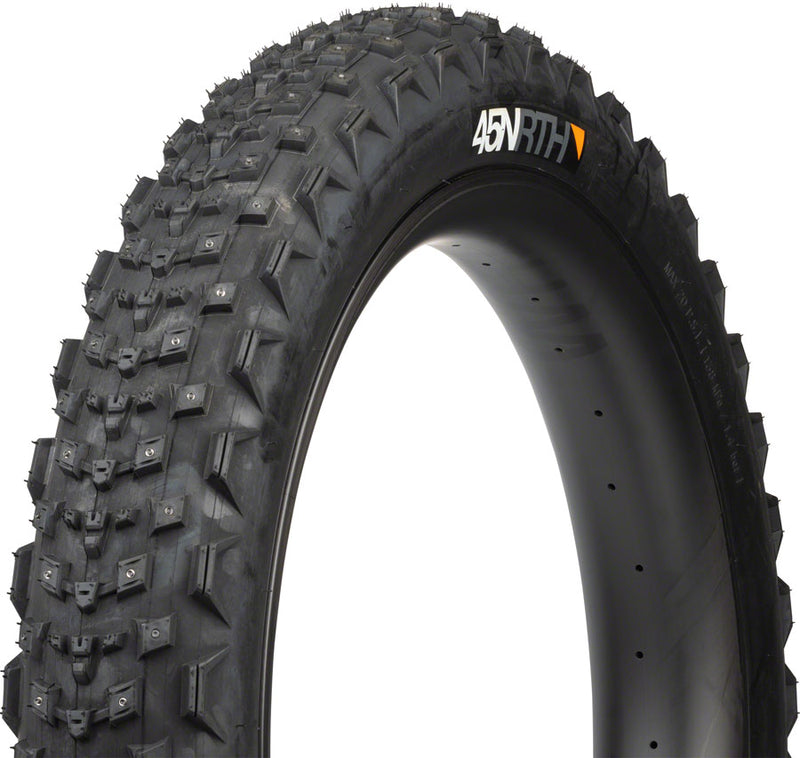 45NRTH Dillinger 4 Tire - 27.5 x 4.0 Tubeless Folding BLK 120 TPI 168 Large Concave Carbide Aluminum Studs