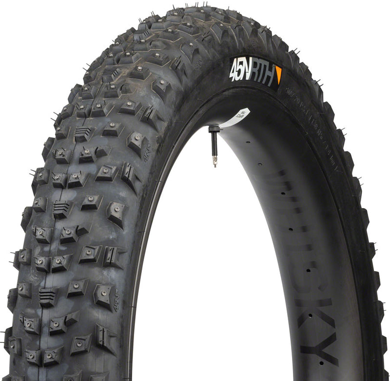 45NRTH Wrathlorde Tire - 27.5 x 4 Tubeless Folding BLK 120 TPI 300 XL Concave Carbide Studs