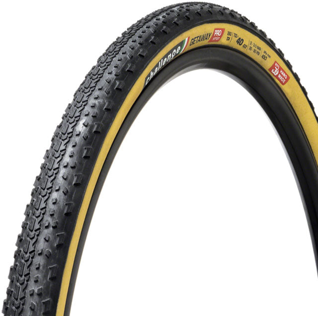 Challenge Getaway Pro Tire - 700 x 40, Clincher, Folding, Black/Tan, Handmade - CLOSEOUT