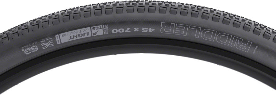 WTB Riddler Tire - 700 x 45, TCS Tubeless, Folding, Black, Light, Fast Rolling, SG2 - CLOSEOUT