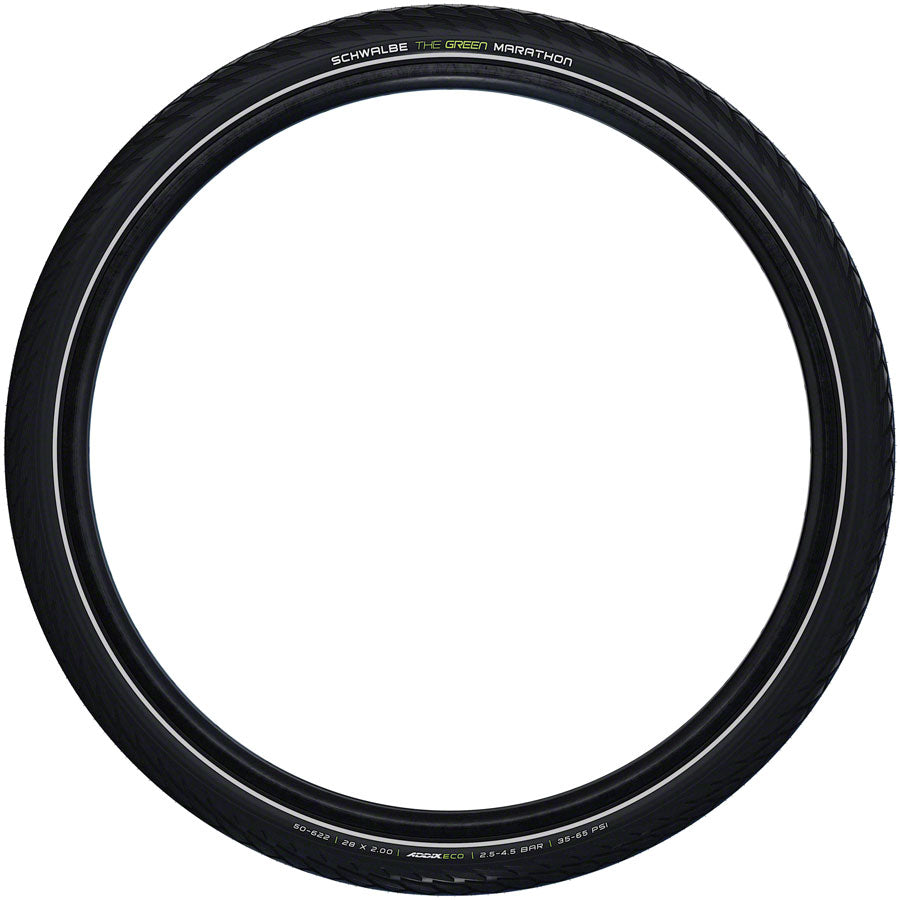 Schwalbe Green Marathon Tire - 16 x 1.35 Clincher Wire BLK/Reflective Performance Line GreenGuard TwinSkin Addix