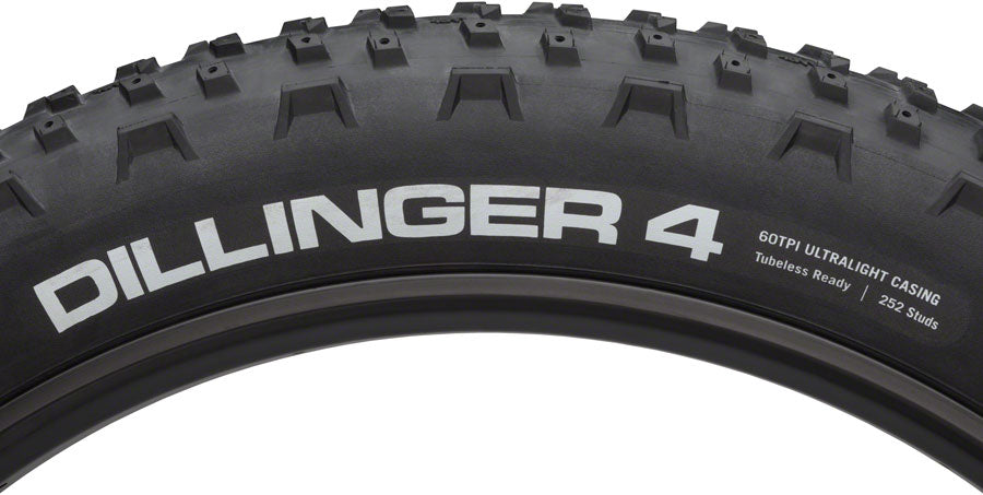 45NRTH Dillinger 4 Tire - 27.5 x 4 Tubeless Folding BLK 60tpi Custom Studdable