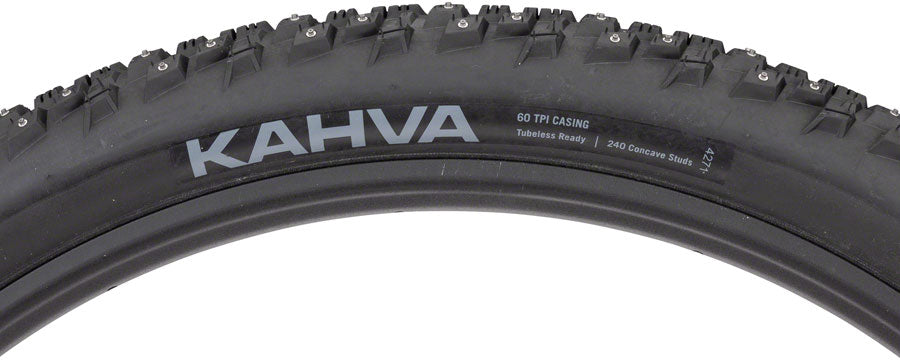 45NRTH Kahva Tire - 29 x 2.25 Tubeless Folding BLK 60 TPI 252 Concave Carbide Studs