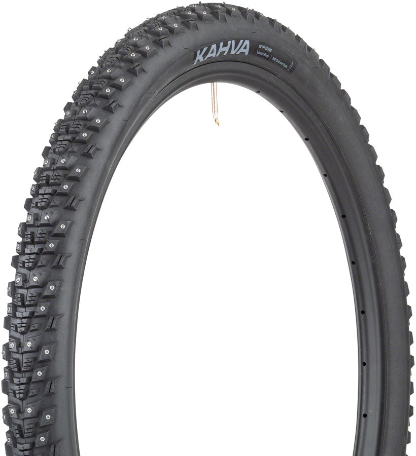 45NRTH Kahva Tire - 27.5 x 2.1 Tubeless Folding BLK 60 TPI 240 Concave Carbide Studs