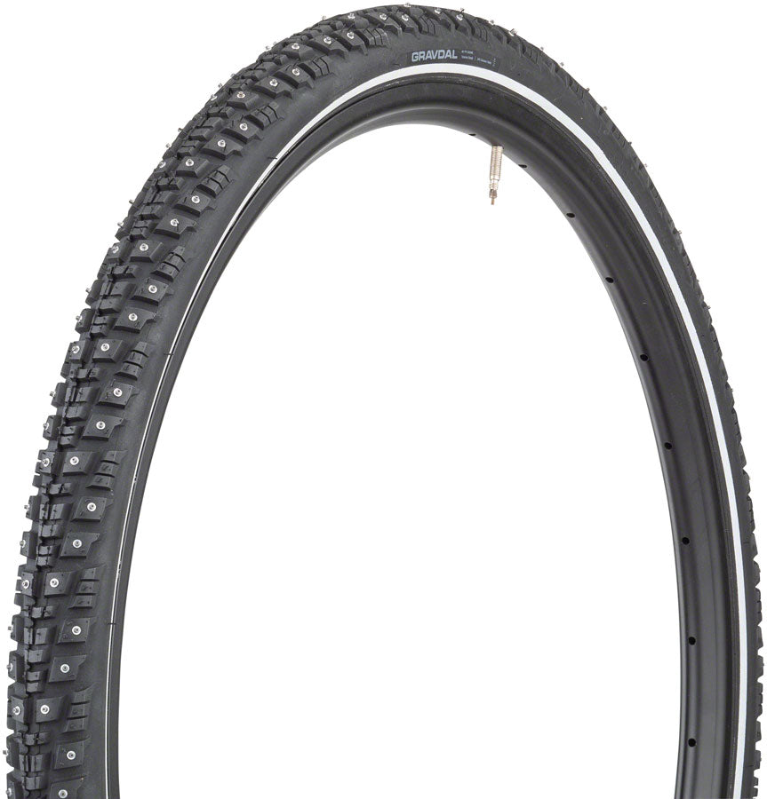 45NRTH Gravdal Tire - 650b x 38 Tubeless Folding BLK 60 TPI 240 Concave Carbide Studs